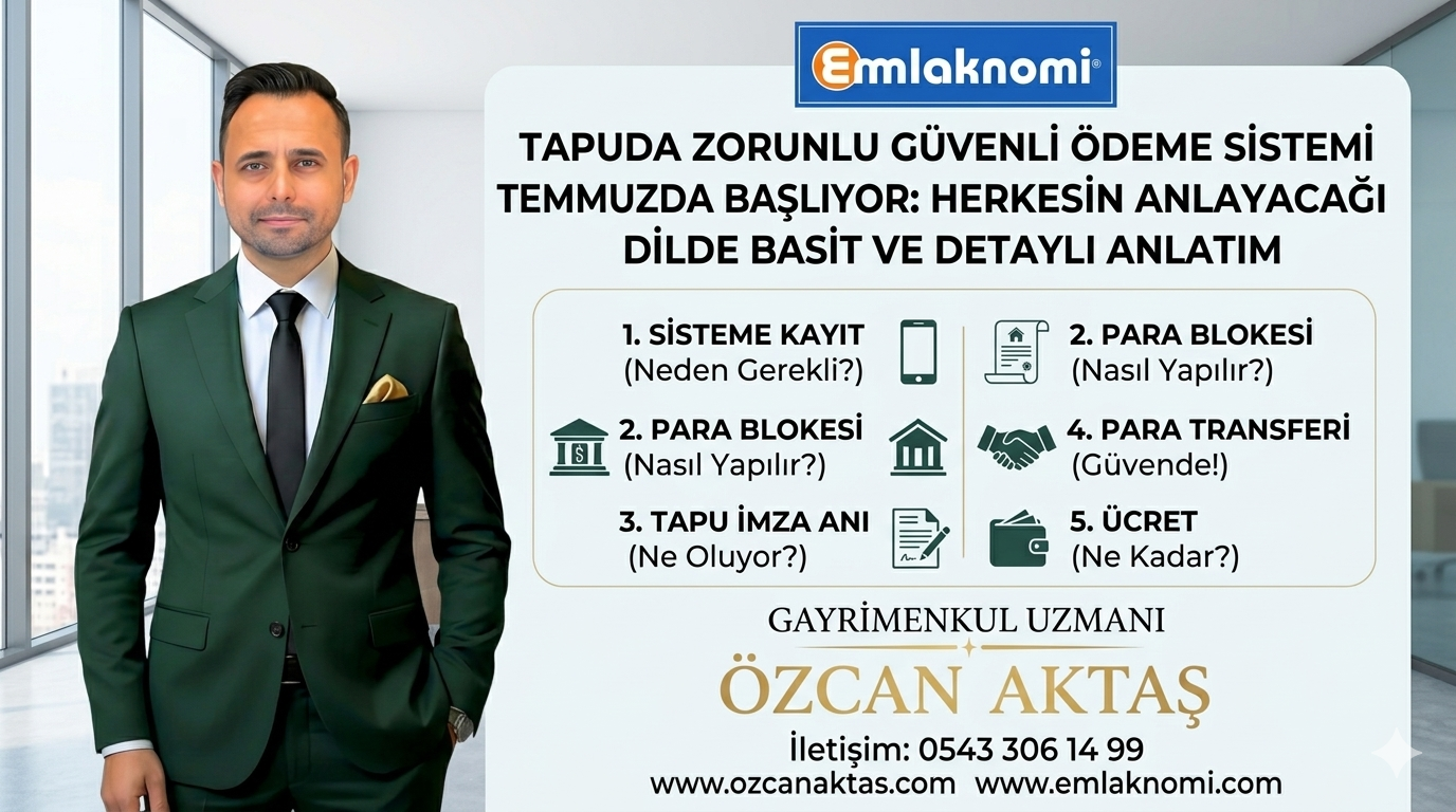 Tapu satışında güvenli ödeme sistemi.