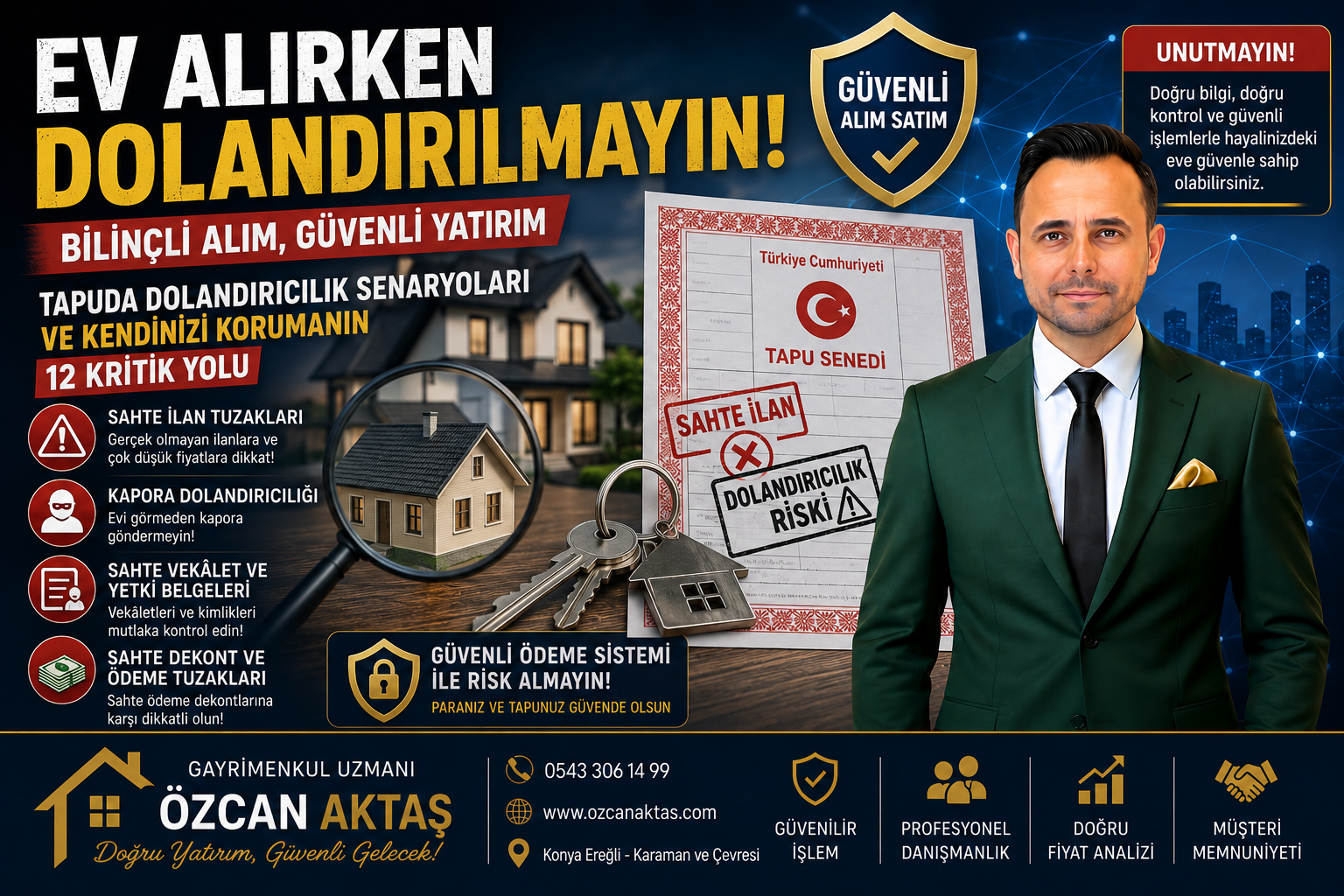 Ev alırken dolandırılmayın. Özcan AKTAŞ Gayrimenkul