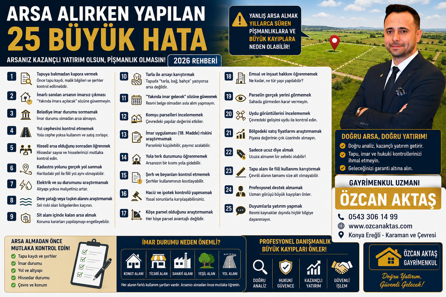 Arsa alırken yapılan hatalar - Özcan AKTAŞ Gayrimenkul