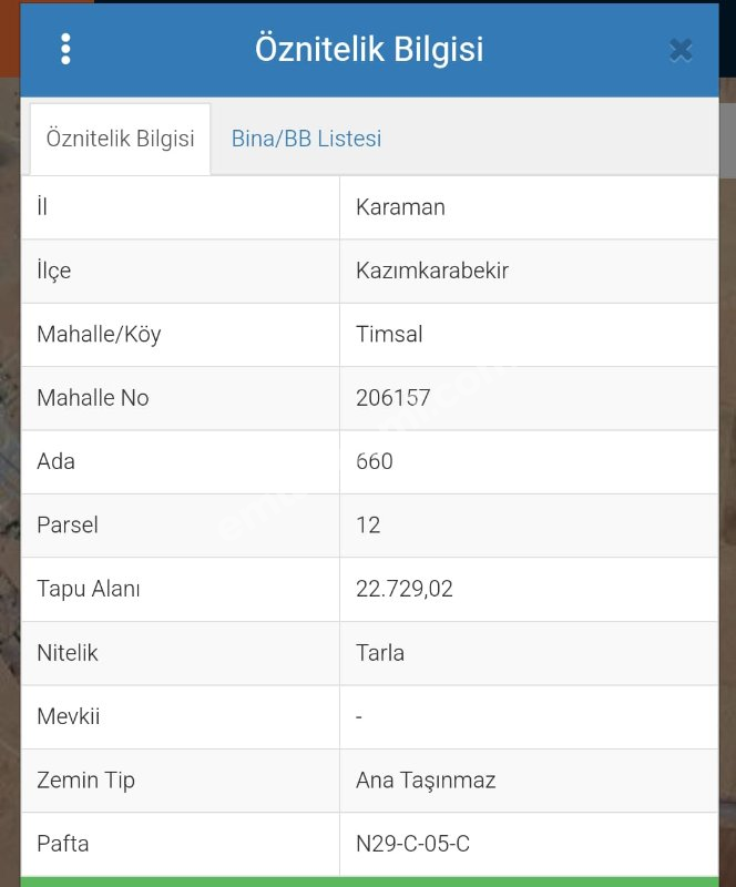 Karaman Kazımkarabekir Satılık Tarla - Fotoğraf 1