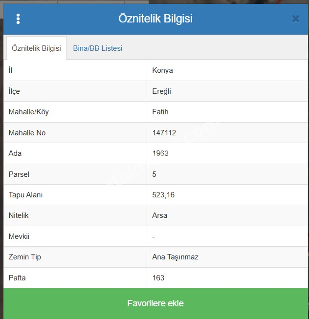 Ereğli Cumhuriyet Mahallesi Satılık Konut Arsası