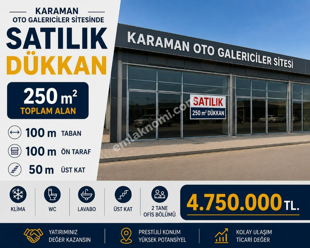 Karaman Atatürk Mahallesi Satılık Dükkan