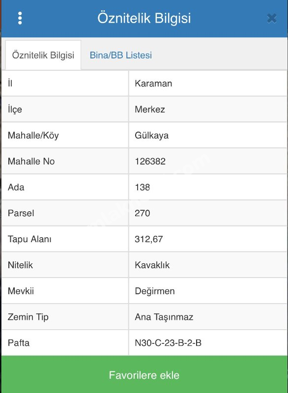 Karaman Satılık Tarla
