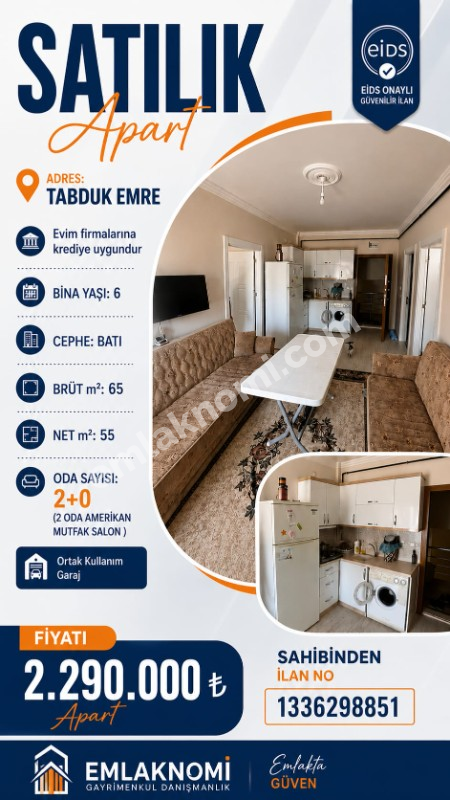 Karaman Tabduk Emre Mahallesi Satılık 1+1 Apart